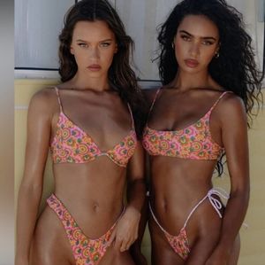 Revolve x VDM the Label Heidi Bikini Top in Spring Pastel Plaid - S